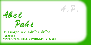 abel pahi business card